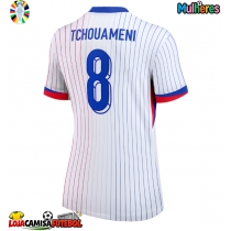 Camisa de Futebol França Aurelien Tchouameni #8 Equipamento Secundário Mulheres Europeu 2024 Manga Curta
